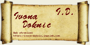 Ivona Doknić vizit kartica
